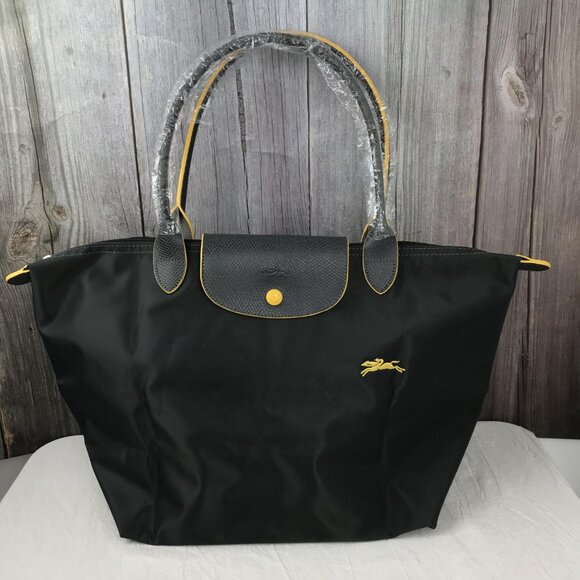 NWT Longchamp Le Pliage Original Large Shoulder Nylon Bag Tote IN Drak grey - Picture 1 of 11